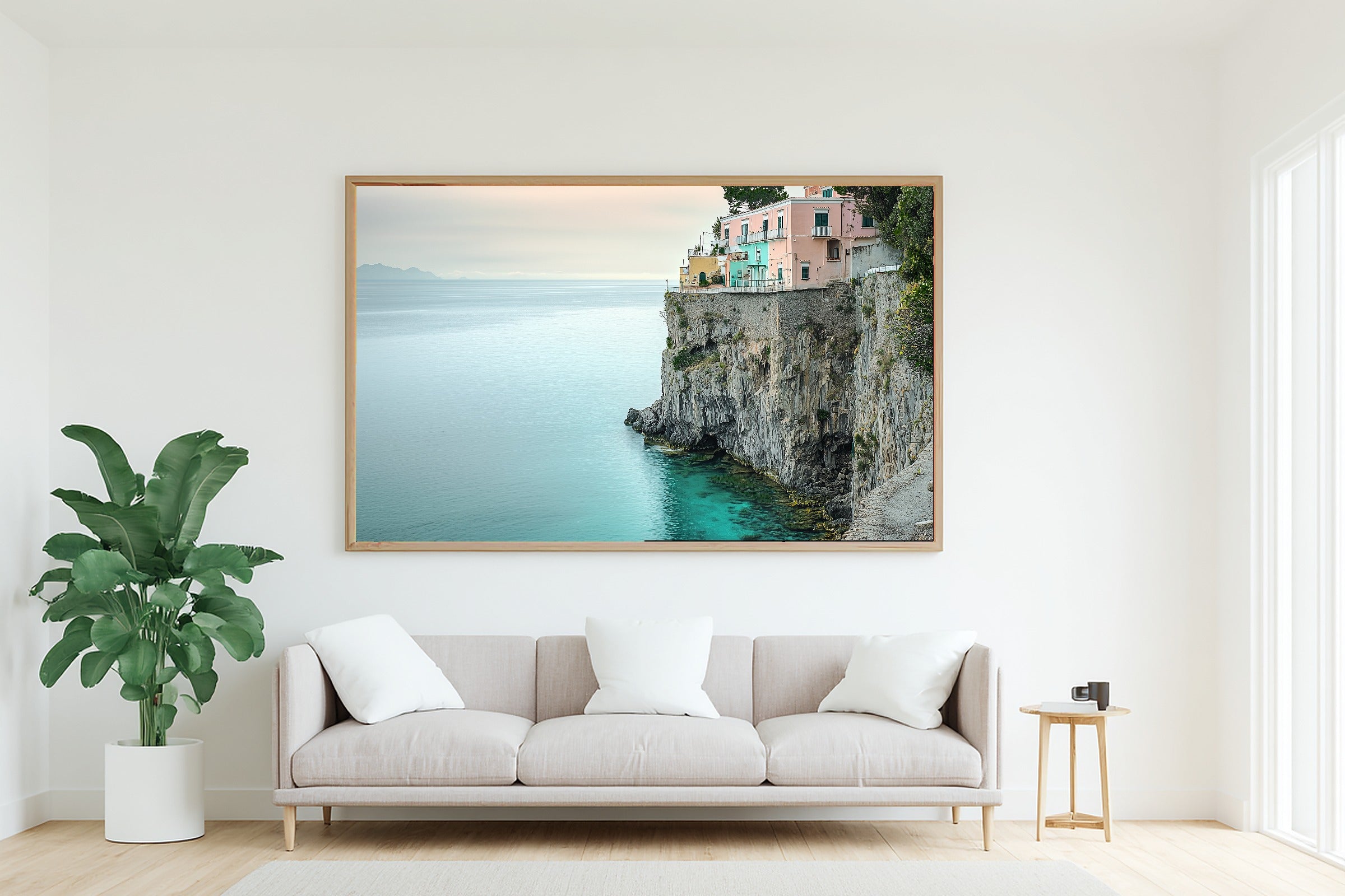 Hand-picked Amalfi Coast Sunset Minimal Giclée Print — Cozy Warm Gallery for the Living Room, Ready-to-Hang Art Lover in Your Life Gift — amalfi-coast-sunset-minimal-living-room-wall-art.jpg