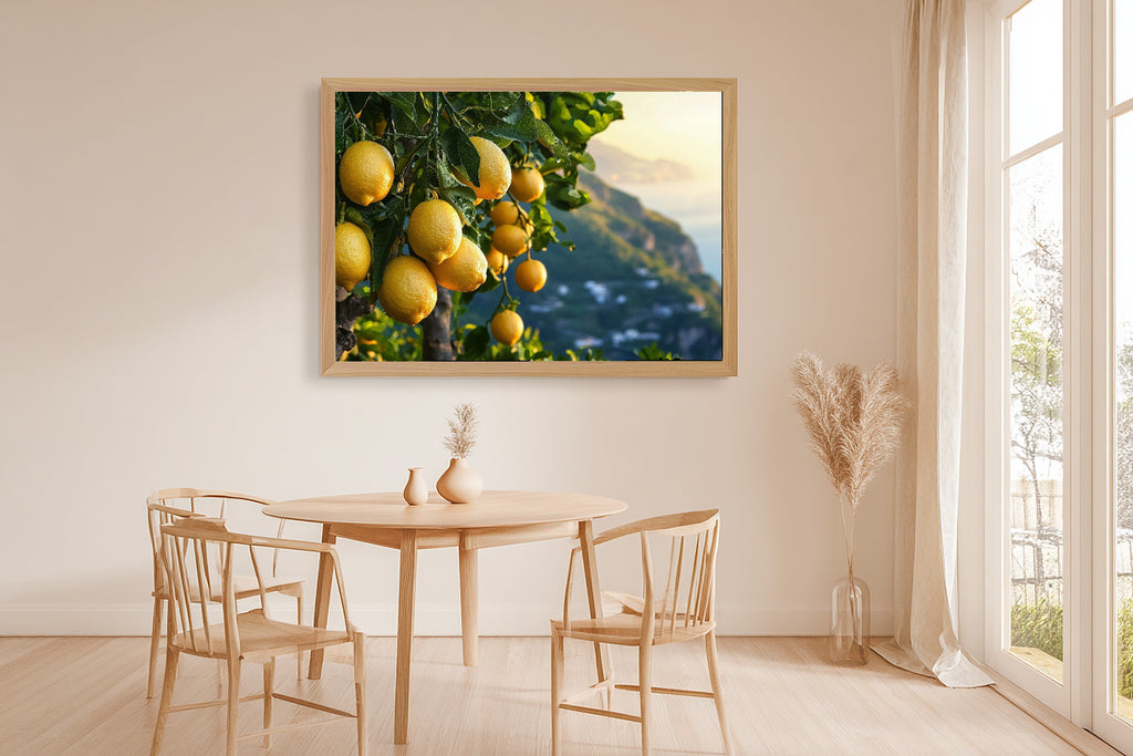 Amalfi Lemon Grove Print on Stretched Canvas — Stunning Soft Painterly for the Living Room, Gift for the Art Lover in Your Life — amalfi-lemon-grove-dining-room-wall-art.jpg