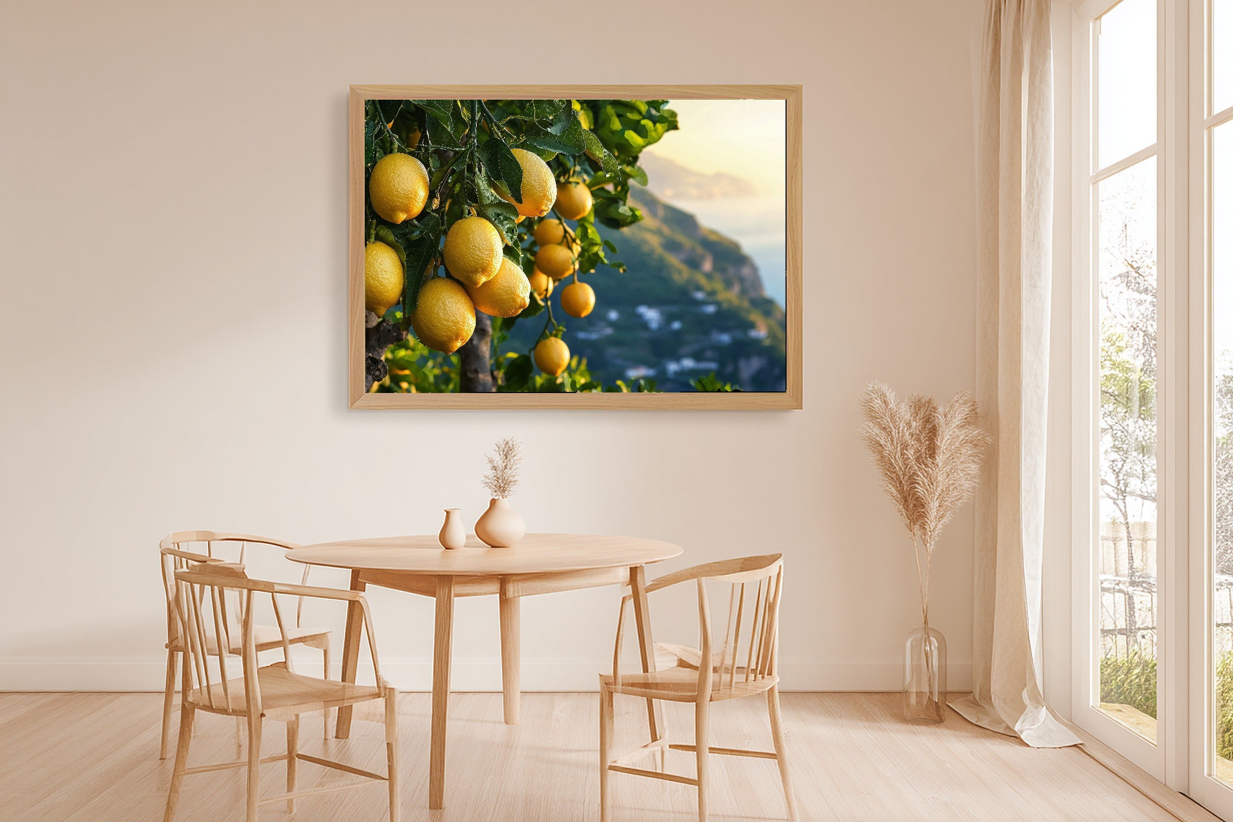 Amalfi Lemon Grove Print on Stretched Canvas — Stunning Soft Painterly for the Living Room, Gift for the Art Lover in Your Life — amalfi-lemon-grove-dining-room-wall-art.jpg