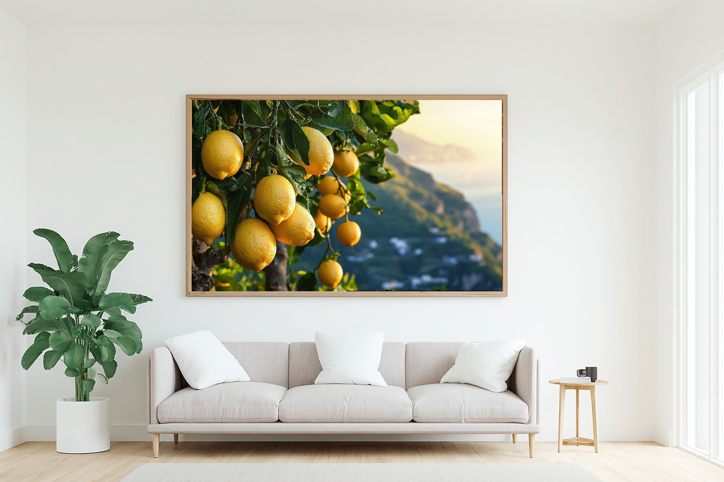 Amalfi Lemon Grove Print on Stretched Canvas — Stunning Soft Painterly for the Living Room, Gift for the Art Lover in Your Life — amalfi-lemon-grove-living-room-wall-art.jpg