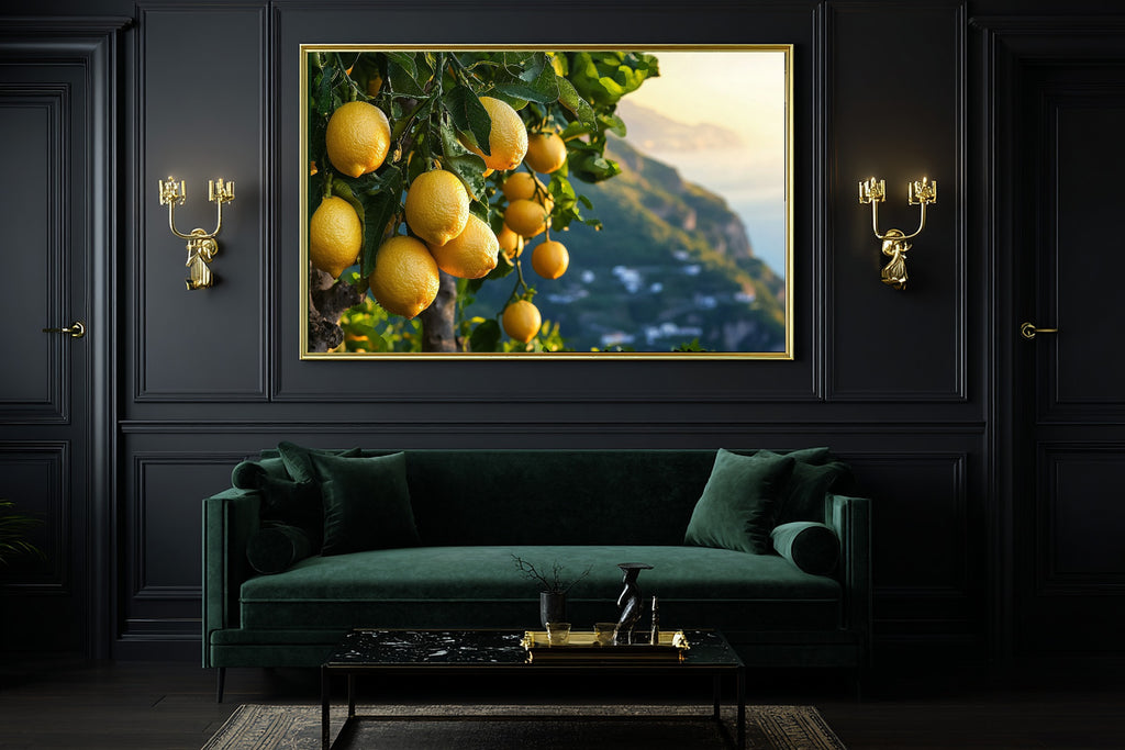 Amalfi Lemon Grove Print on Stretched Canvas — Stunning Soft Painterly for the Living Room, Gift for the Art Lover in Your Life — amalfi-lemon-grove-office-wall-art.jpg