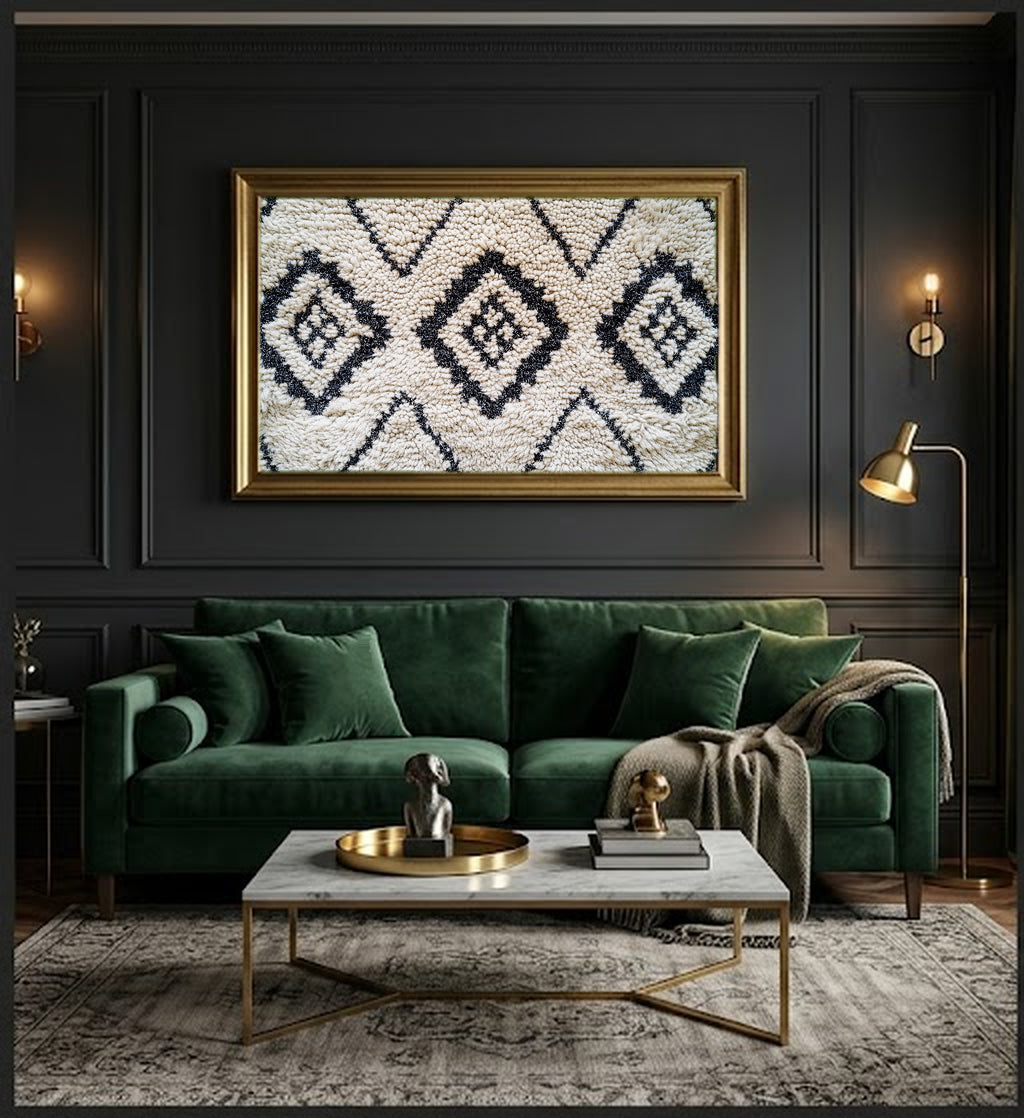 Amazigh Rug Canvas Wall Art | Berber Pattern Print, Moroccan Boho Decor, Stretched Canvas — amazigh-rug-abstract-office-wall-art.jpg