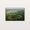 Amazon River Canvas Wall Art - Aerial Rainforest Print, Winding River, Nature Photography, Stretched Canvas — amazon river aerial canvas print