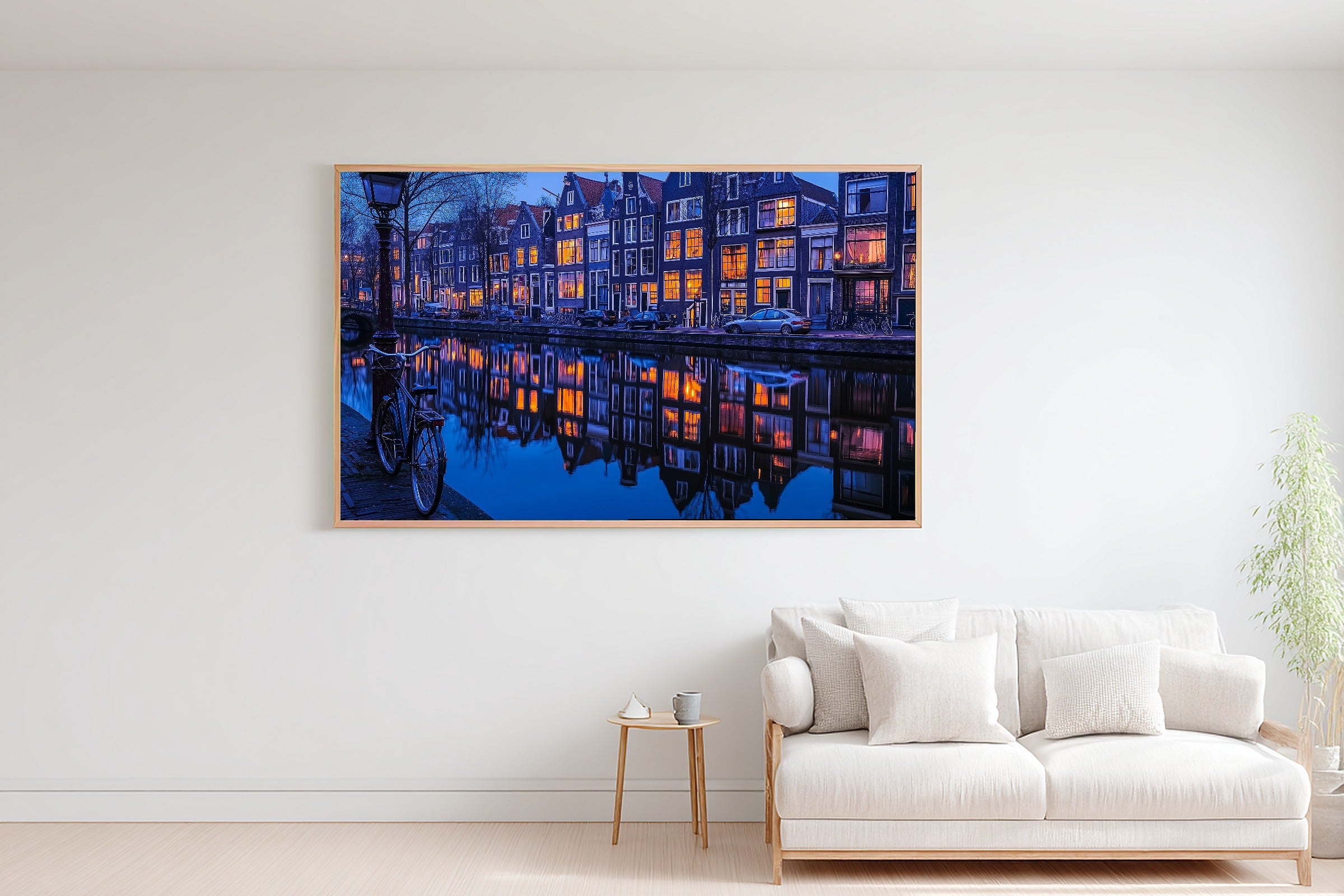 A Dreamy Amsterdam Canal Dusk Warm Old-Town Print — Stunning Wall Art for the Modern Loft, Giclée on Canvas — amsterdam-canal-dusk-bedroom-wall-art.jpg