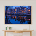 A Dreamy Amsterdam Canal Dusk Warm Old-Town Print — Stunning Wall Art for the Modern Loft, Giclée on Canvas — amsterdam-canal-dusk-canvas-print.jpg