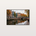 Amsterdam Canal Canvas Wall Art - Dutch Houses Print, Netherlands Decor, European City, Stretched Canvas — amsterdam canal houses canvas print