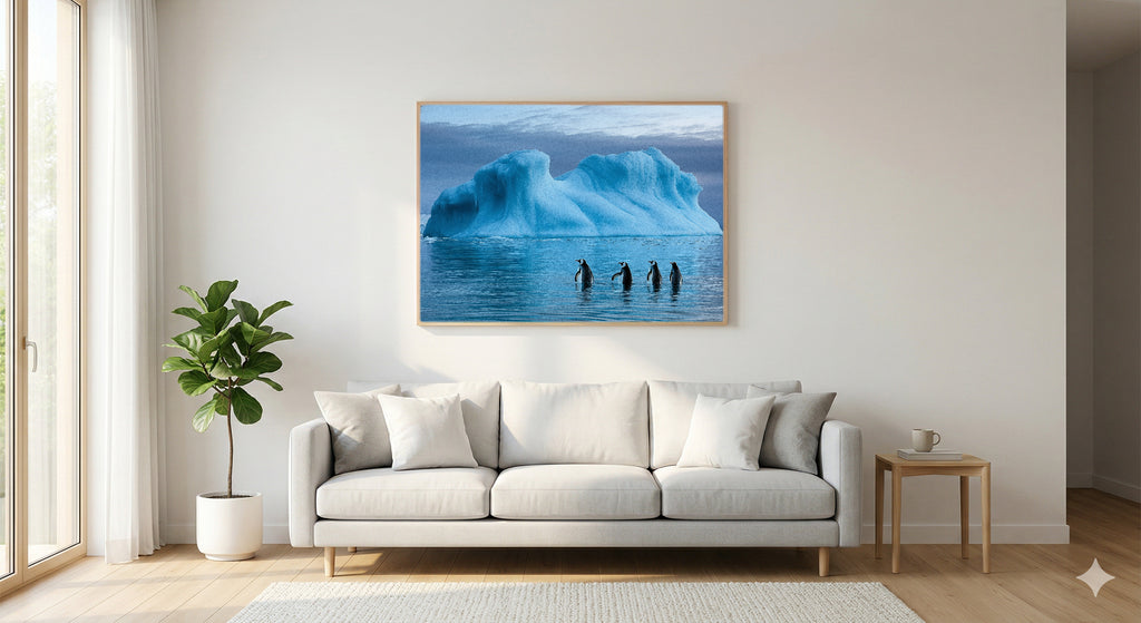 Antarctic Iceberg Canvas Wall Art | Antarctica Polar Print, Arctic Landscape, Wilderness Decor, Stretched Canvas — antarctica-iceberg-living-room-wall-art.jpg