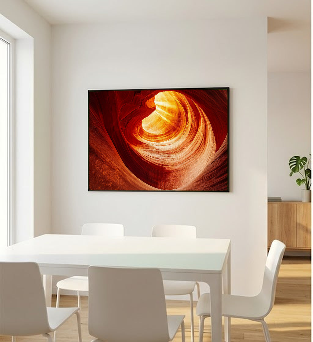 Antelope Canyon Canvas Wall Art | Light Beam Abstract Print, Southwest Decor, Stretched Canvas — antelope-canyon-light-abstract-bedroom-wall-art.jpg