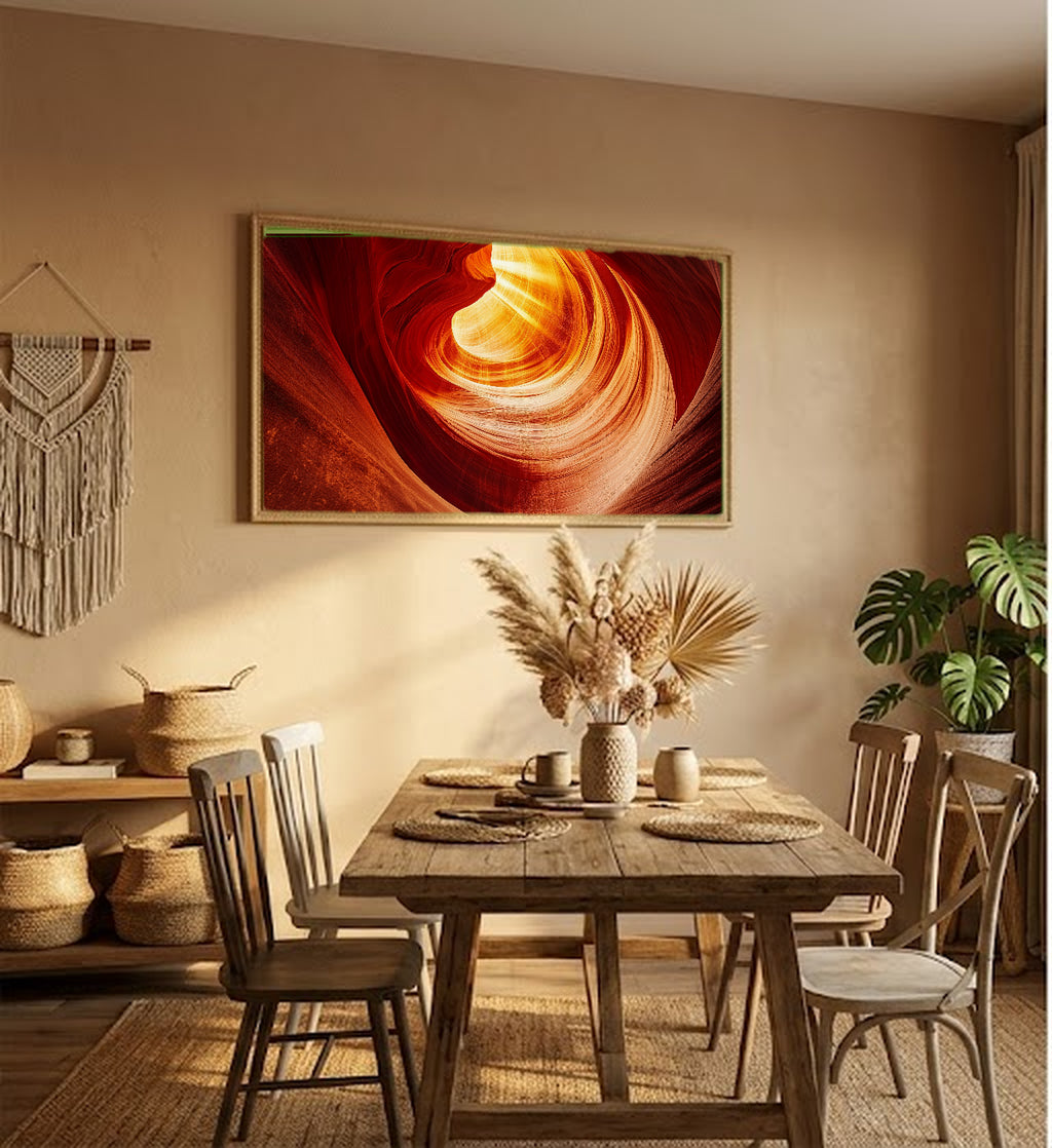 Antelope Canyon Canvas Wall Art | Light Beam Abstract Print, Southwest Decor, Stretched Canvas — antelope-canyon-light-abstract-hallway-wall-art.jpg