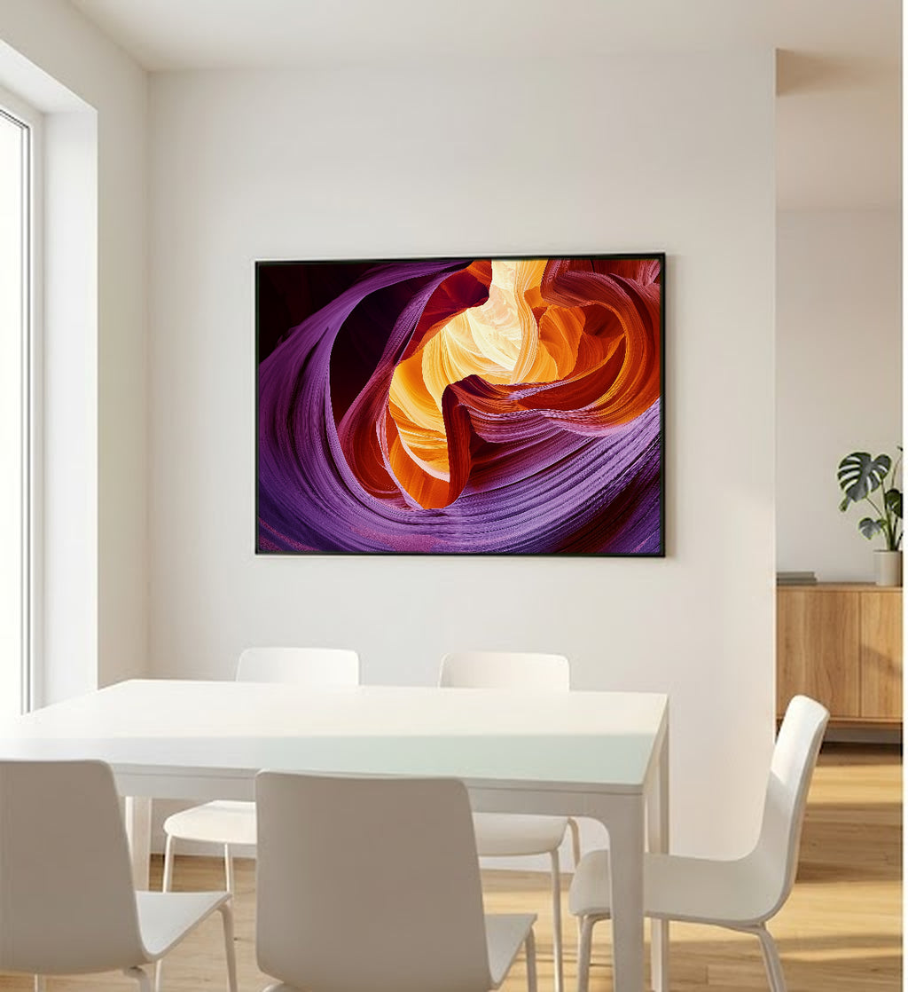 Antelope Canyon Canvas Wall Art | Arizona Slot Canyon Print, Red Sandstone, Nature Decor, Stretched Canvas — antelope-canyon-light-bedroom-wall-art.jpg