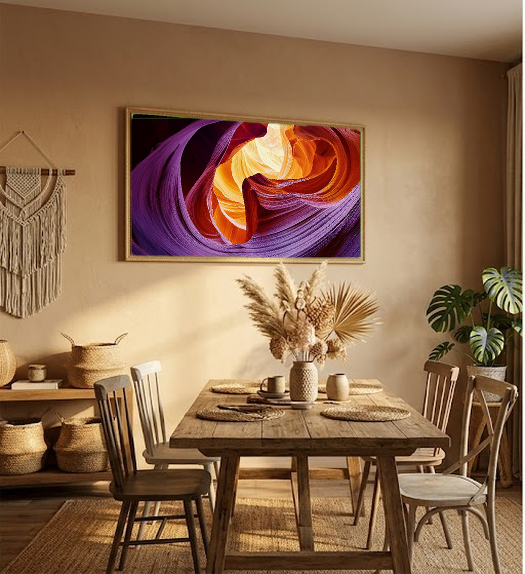 Antelope Canyon Canvas Wall Art | Arizona Slot Canyon Print, Red Sandstone, Nature Decor, Stretched Canvas — antelope-canyon-light-hallway-wall-art.jpg