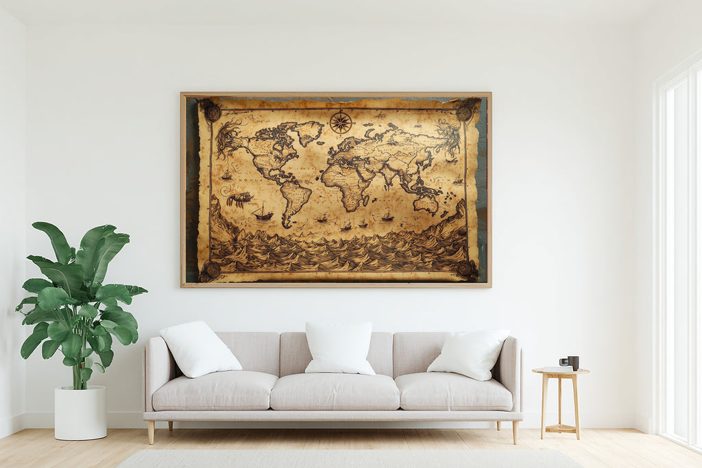 Cozy Studio Antique World Map Sepia Canvas Wall Art — Timeless Print for the Living Room, A Gift the Art Lover in Your Life Will Adore — antique-world-map-sepia-living-room-wall-art.jpg