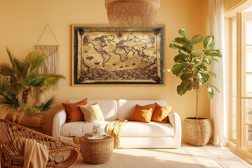 Cozy Studio Antique World Map Sepia Canvas Wall Art — Timeless Print for the Living Room, A Gift the Art Lover in Your Life Will Adore — antique-world-map-sepia-room-5-wall-art.jpg