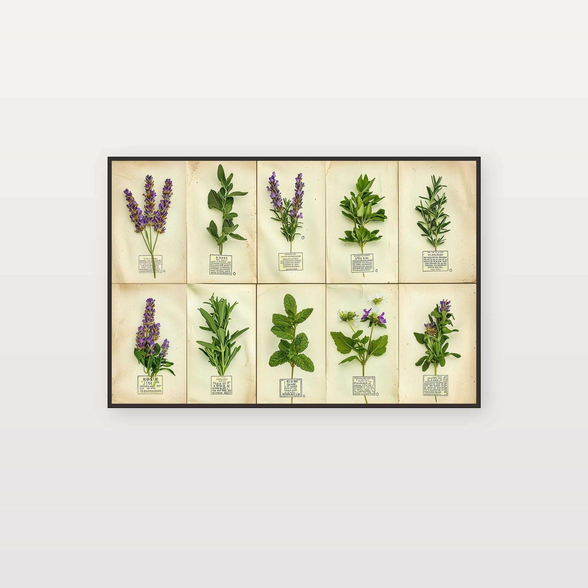 Medicinal Herb Apothecary Canvas Wall Art | Vintage Botanical Grid Print, Witchy Kitchen Decor, Stretched Canvas — apothecary-herb-grid-canvas-print.jpg