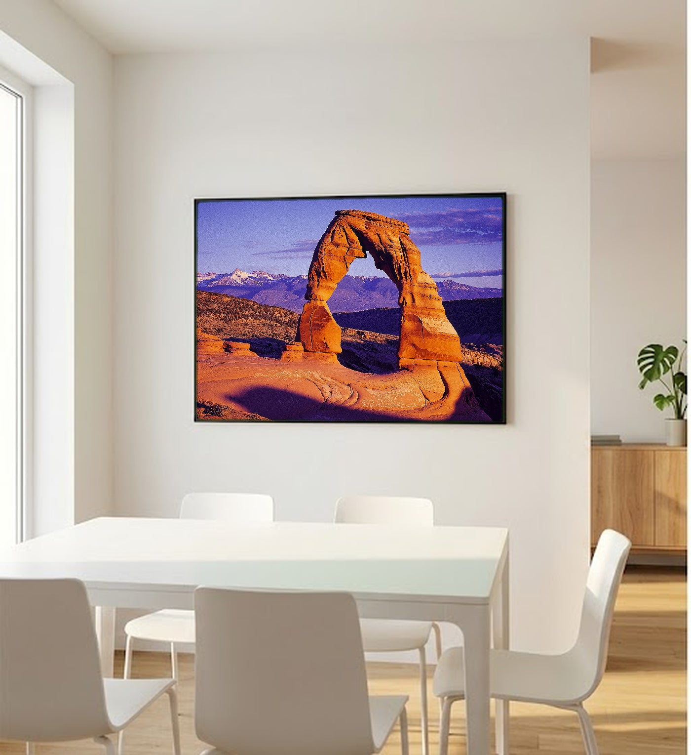 Arches National Park Canvas Wall Art | Retro Travel Poster Print, Moab Desert Decor, Stretched Canvas — arches-moab-retro-poster-bedroom-wall-art.jpg
