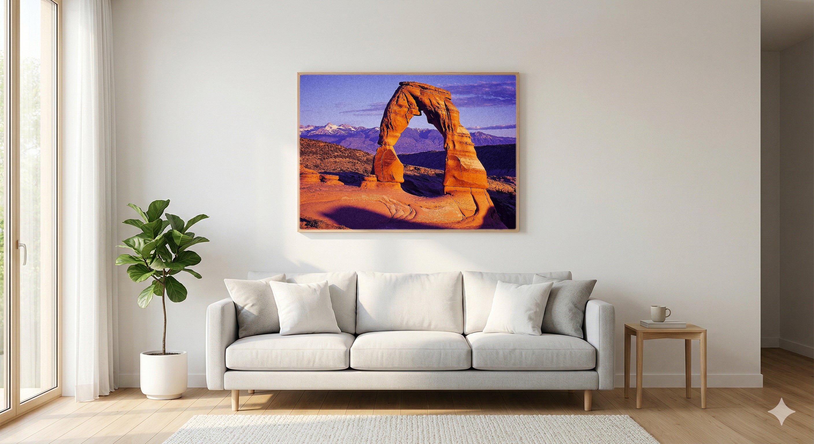 Arches National Park Canvas Wall Art | Retro Travel Poster Print, Moab Desert Decor, Stretched Canvas — arches-moab-retro-poster-living-room-wall-art.jpg
