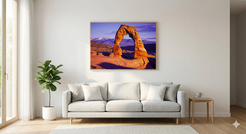 Arches National Park Canvas Wall Art | Retro Travel Poster Print, Moab Desert Decor, Stretched Canvas — arches-moab-retro-poster-living-room-wall-art.jpg