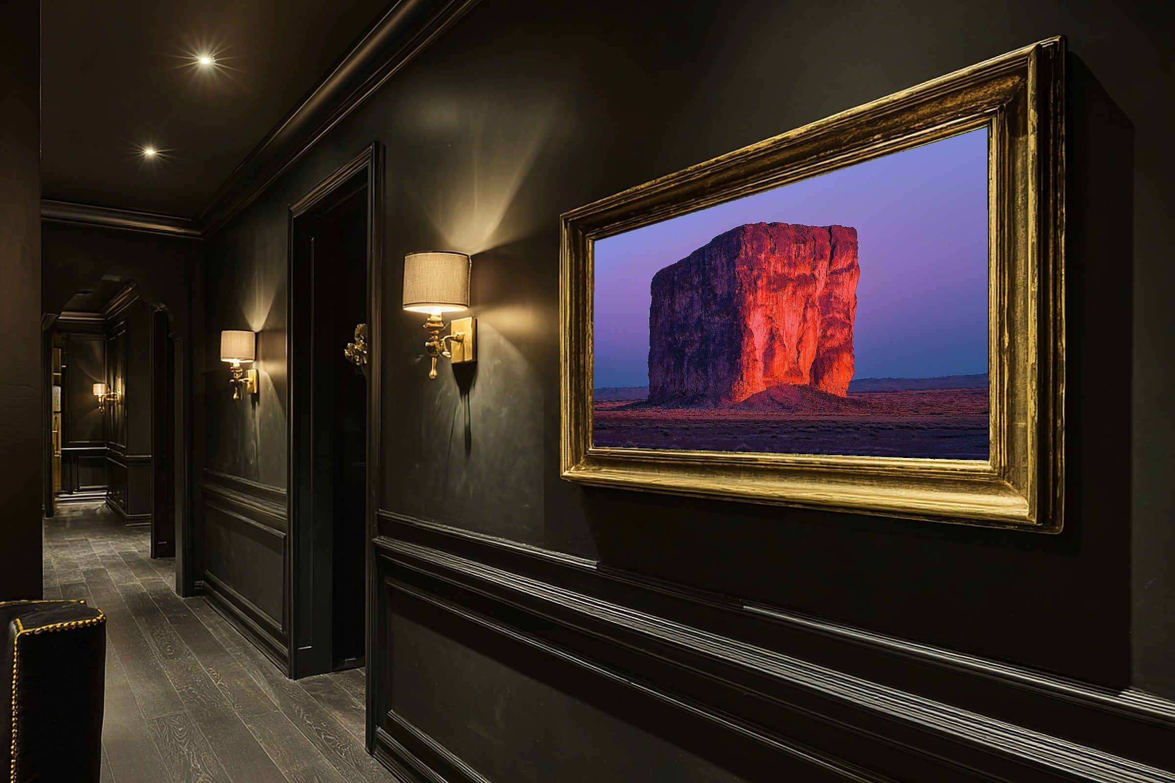 Warm Gallery Arizona Monolith Dusk Canvas Wall Art — Timeless Print for the Living Room, A Gift the Art Lover in Your Life Will Adore — arizona-monolith-dusk-hallway-wall-art.jpg