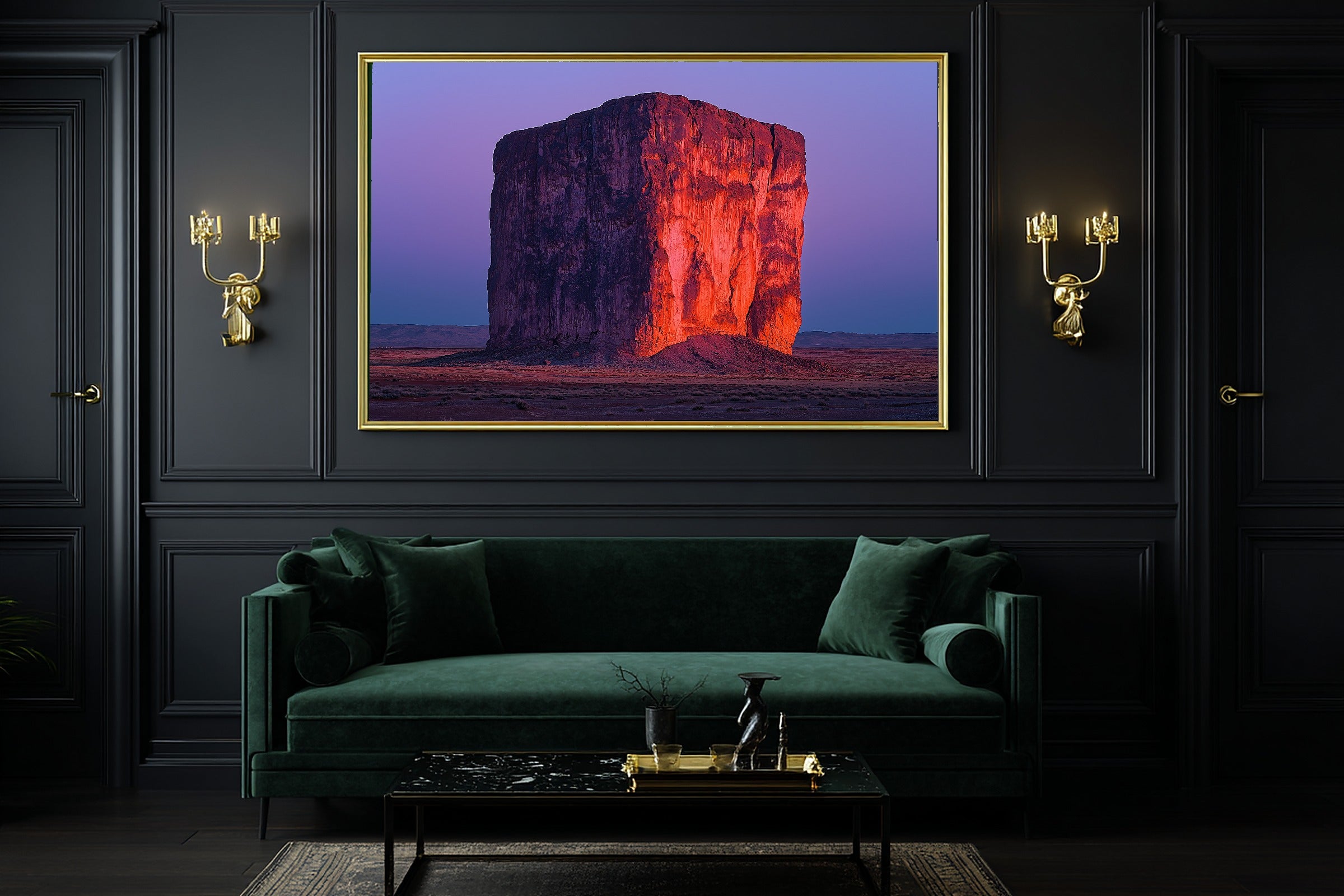 Warm Gallery Arizona Monolith Dusk Canvas Wall Art — Timeless Print for the Living Room, A Gift the Art Lover in Your Life Will Adore — arizona-monolith-dusk-office-wall-art.jpg