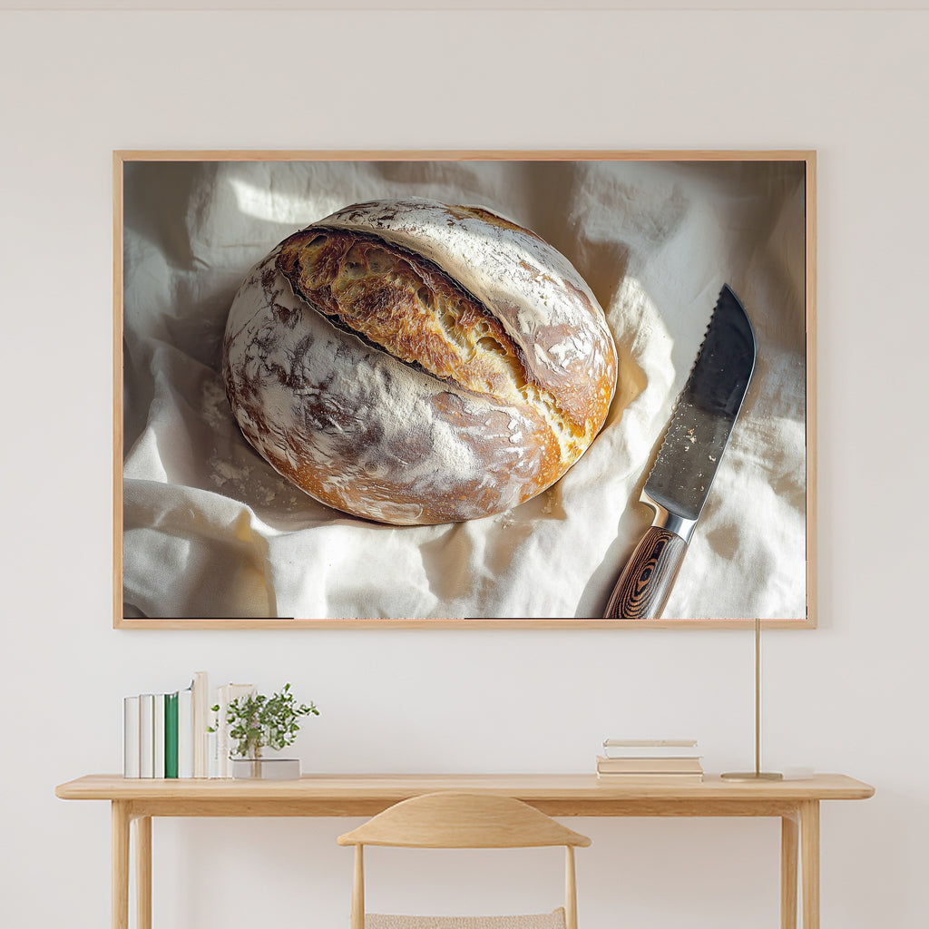 Artisan Sourdough Linen Boule Fine Art Canvas, Soft Dreamy Glow, Perfect for the Living Room, Elegant Hostess Gift — artisan-sourdough-linen-boule-canvas-print.jpg