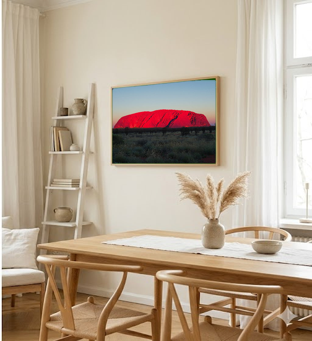 Uluru Canvas Wall Art | Ayers Rock Australia Print, Outback Decor, Aboriginal Sacred, Stretched Canvas — australia-uluru-dining-room-wall-art.jpg