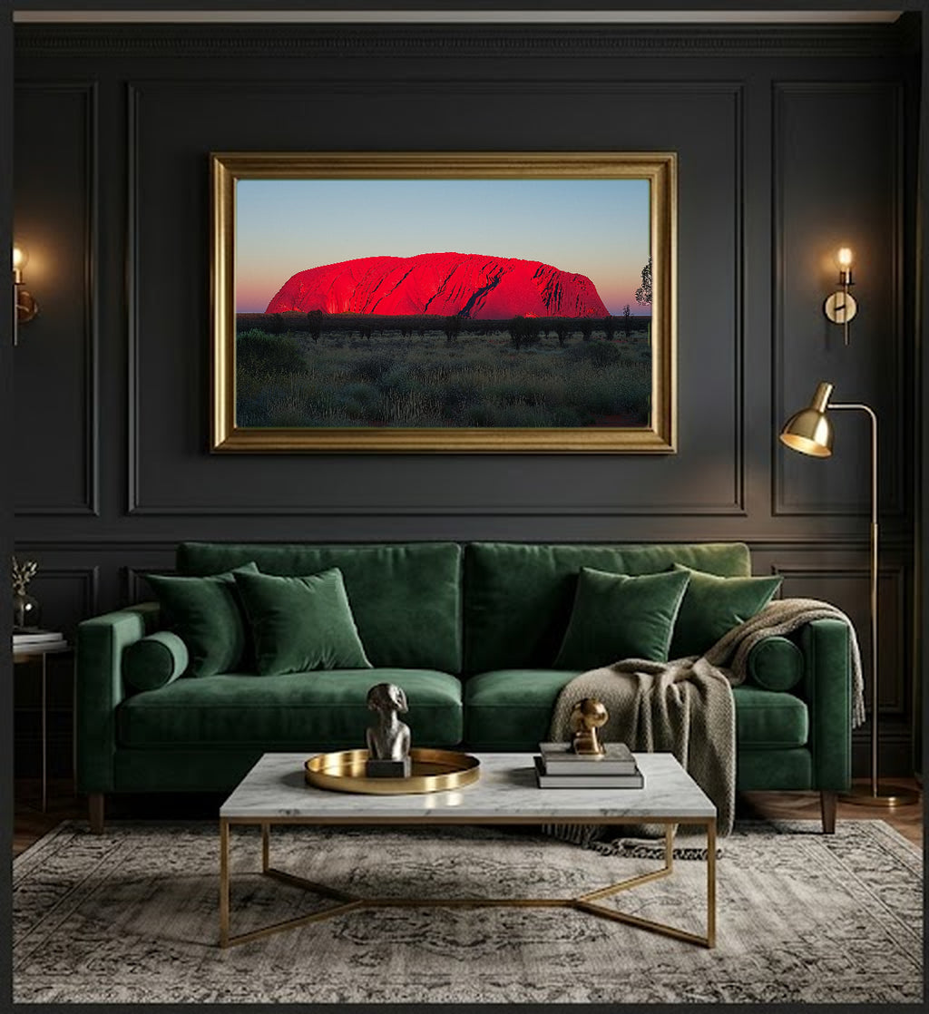 Uluru Canvas Wall Art | Ayers Rock Australia Print, Outback Decor, Aboriginal Sacred, Stretched Canvas — australia-uluru-office-wall-art.jpg