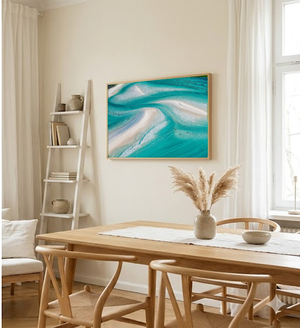 Whitehaven Beach Canvas Wall Art | Australia Print, Tropical Paradise, Coastal Decor, Stretched Canvas — australia-whitehaven-dining-room-wall-art.jpg