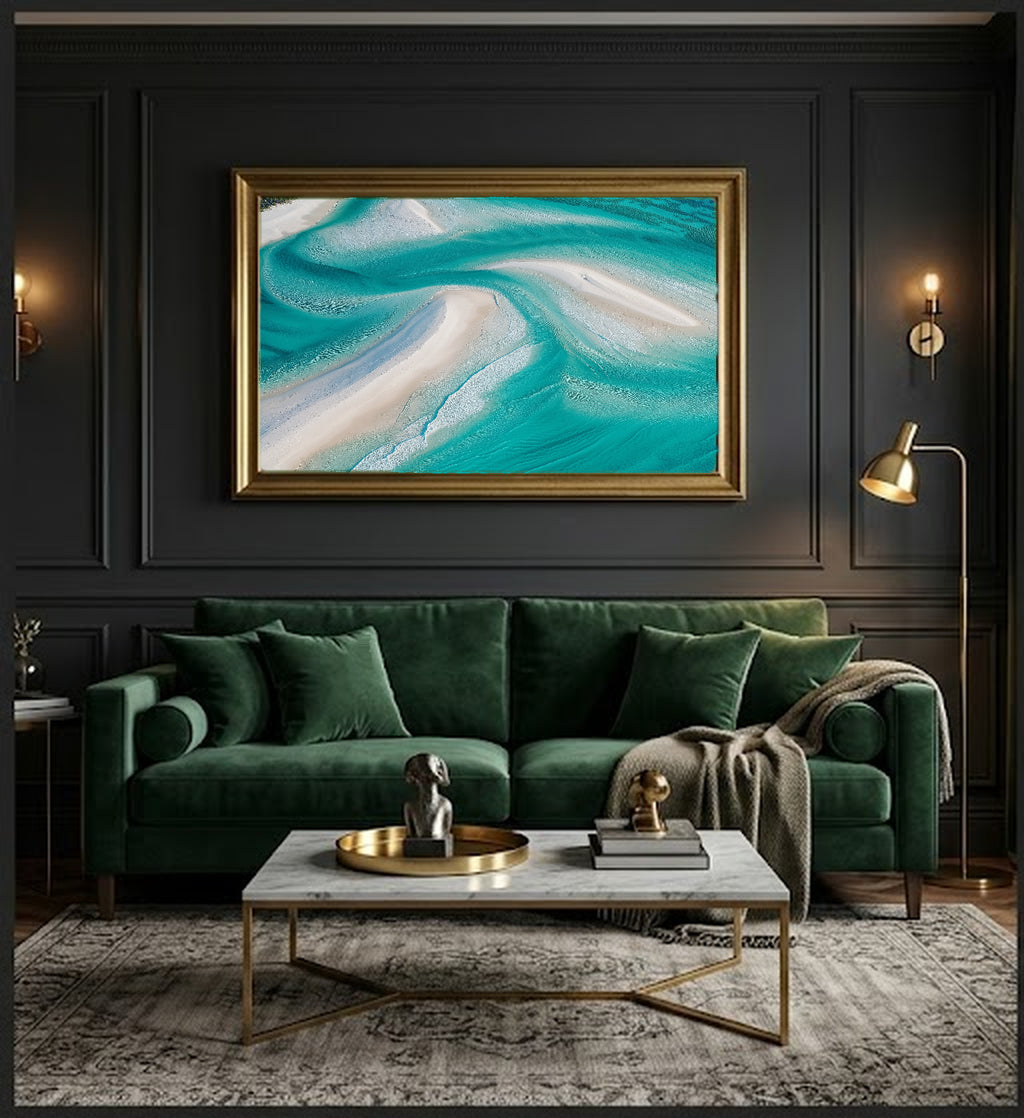 Whitehaven Beach Canvas Wall Art | Australia Print, Tropical Paradise, Coastal Decor, Stretched Canvas — australia-whitehaven-office-wall-art.jpg