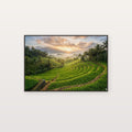 Bali Rice Terraces Canvas Wall Art - Indonesian Landscape Print, Tropical Green, Asia Decor, Stretched Canvas — bali rice terraces canvas print