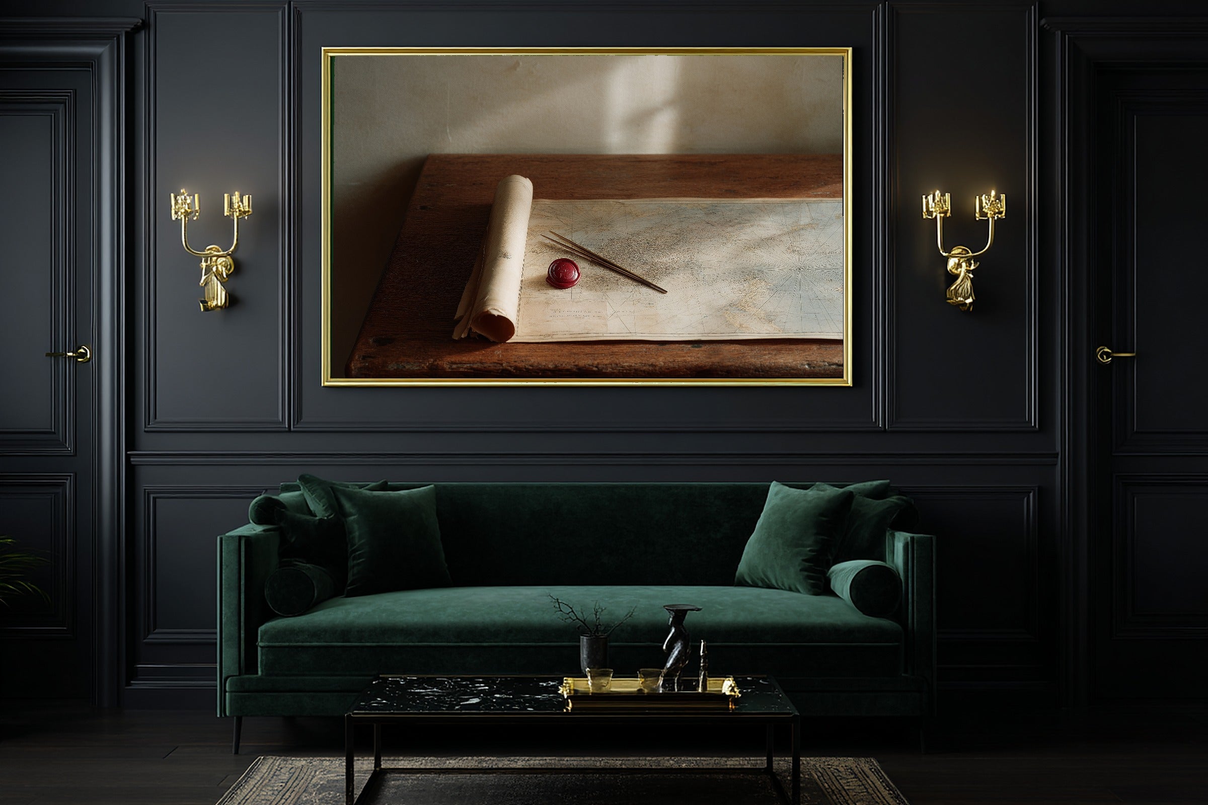 Dreamy Timeless Ballerina En Pointe Silhouette Canvas Wall Art — Quiet Print for the Living Room — ballerina-en-pointe-silhouette-office-wall-art.jpg