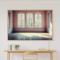 A Dreamy Ballet Barre Studio Pastel Dreamy Timeless Print — Moody Wall Art for the Living Room, Giclée on Canvas — ballet-barre-studio-pastel-canvas-print.jpg