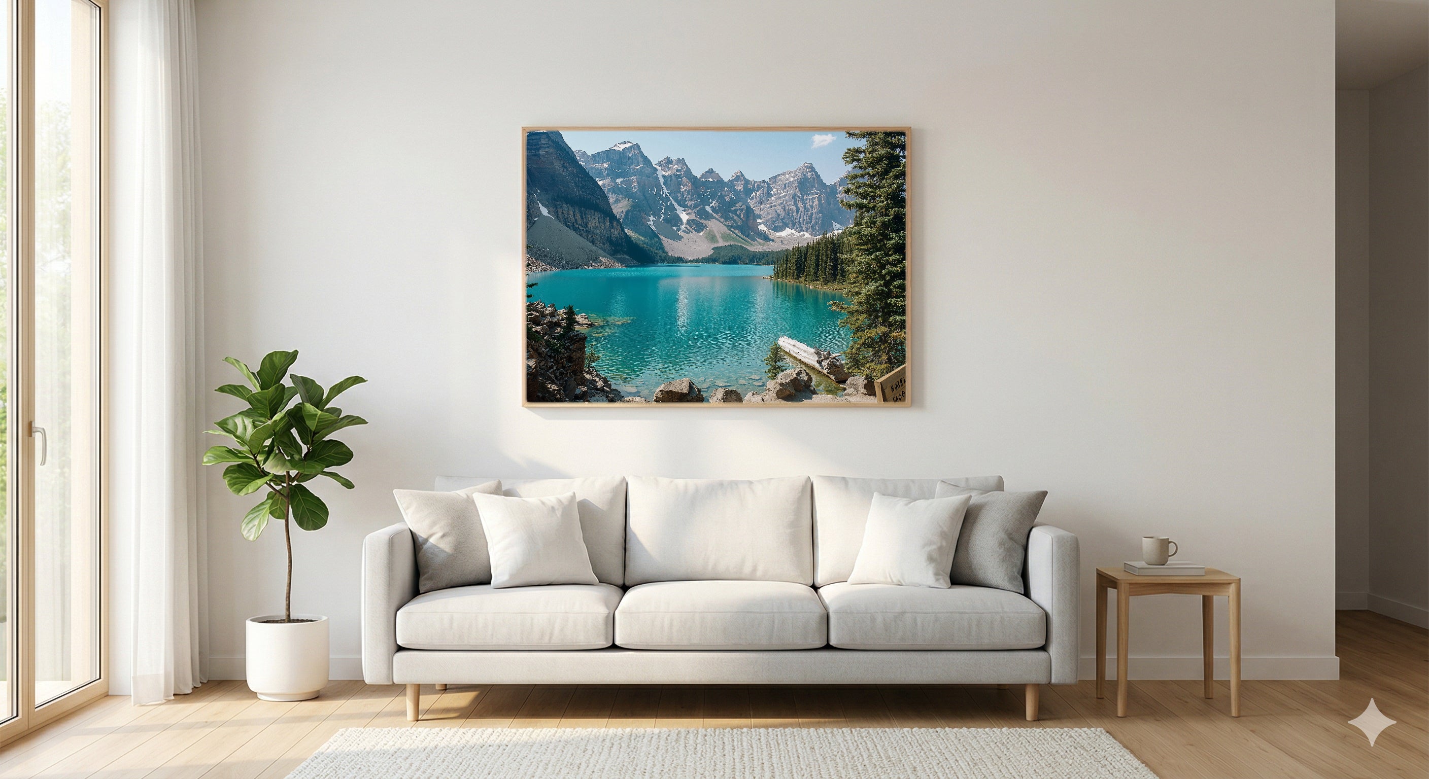 Banff Canada Canvas Wall Art | Retro Travel Poster Print, Alpine Lake Decor, Stretched Canvas — banff-lake-retro-poster-living-room-wall-art.jpg