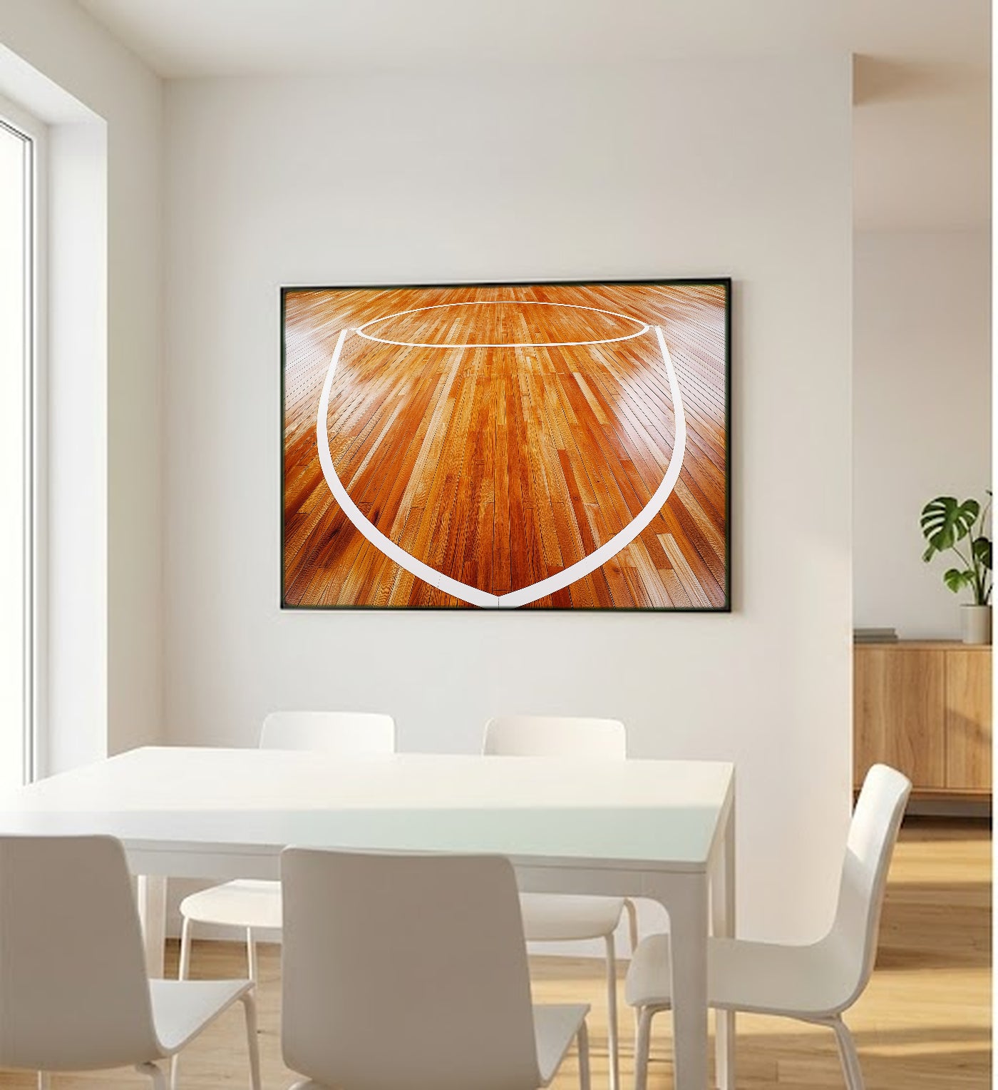 Basketball Court Canvas Wall Art | Overhead Parquet Print, Sports Decor, Stretched Canvas — basketball-court-overhead-bedroom-wall-art.jpg