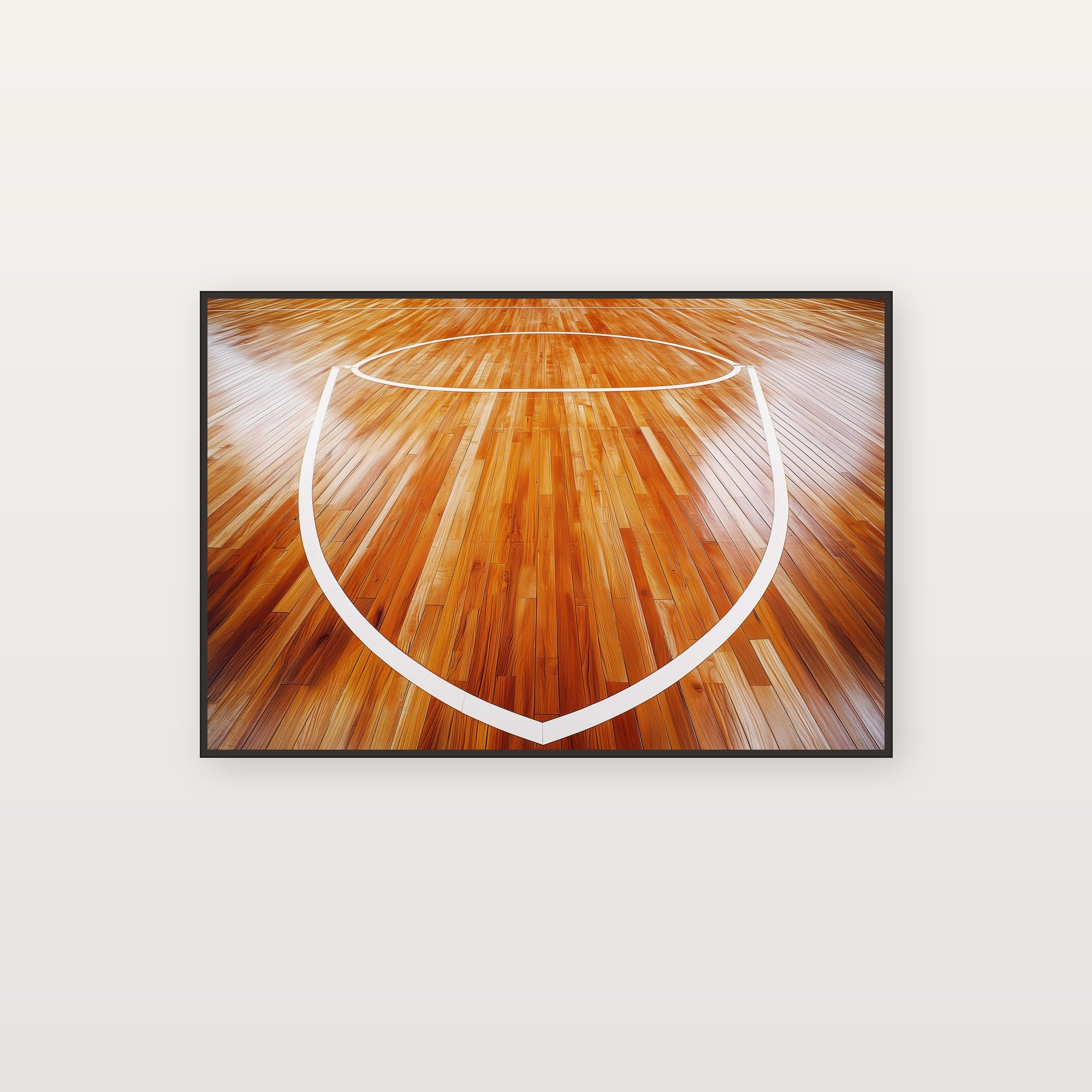 Basketball Court Canvas Wall Art | Overhead Parquet Print, Sports Decor, Stretched Canvas — basketball-court-overhead-canvas-print.jpg