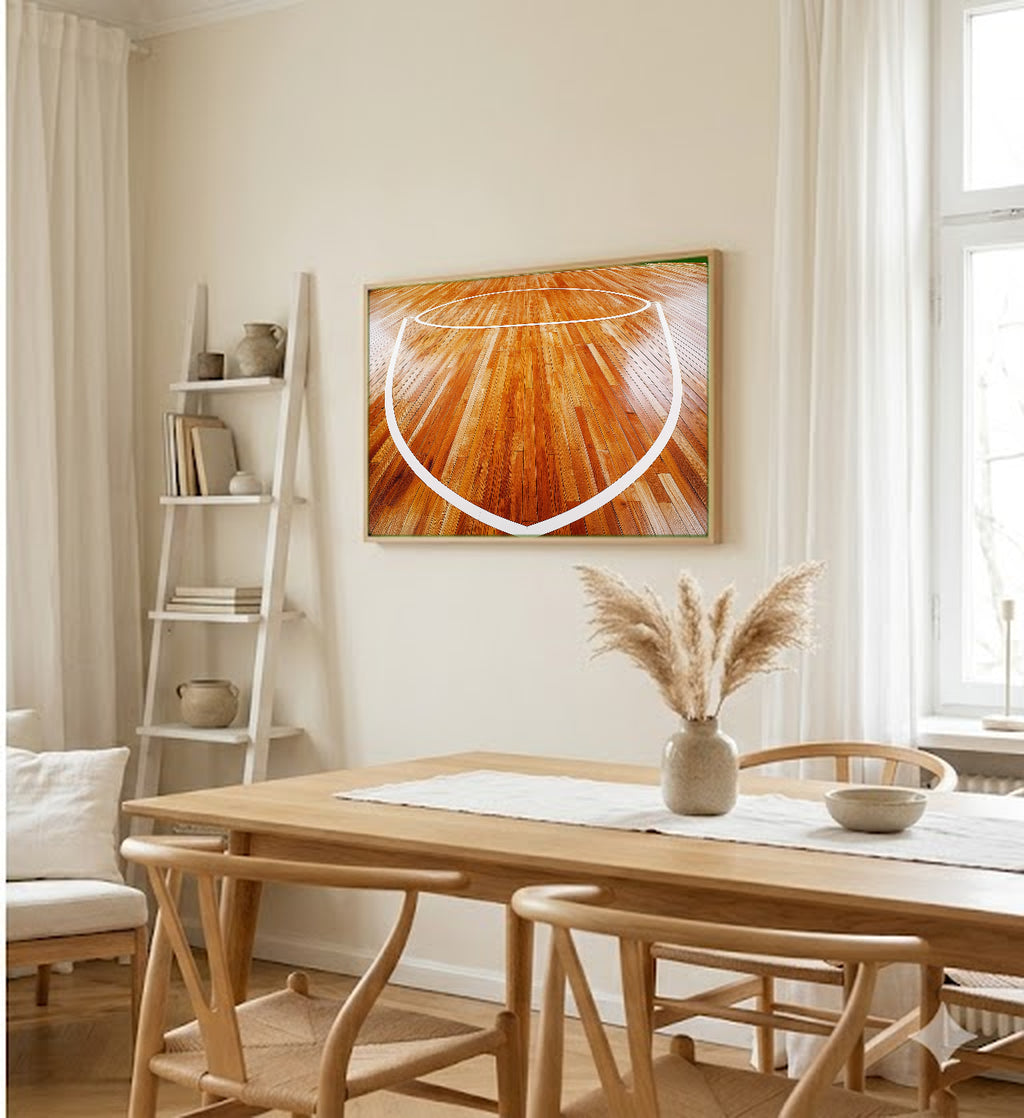 Basketball Court Canvas Wall Art | Overhead Parquet Print, Sports Decor, Stretched Canvas — basketball-court-overhead-dining-room-wall-art.jpg