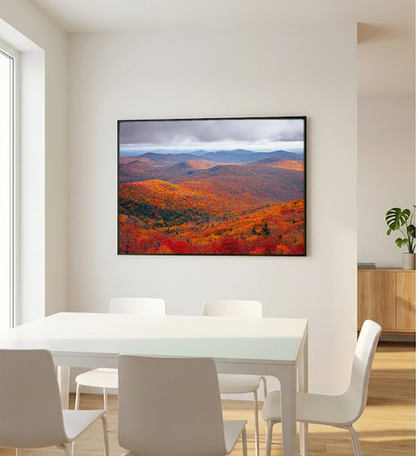 Berkshires Fall Canvas Wall Art | Mountain Panorama Print, New England Decor, Stretched Canvas — berkshires-fall-panorama-bedroom-wall-art.jpg