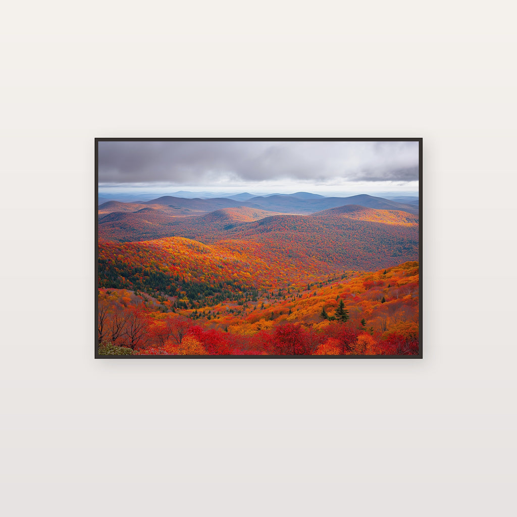 Berkshires Fall Canvas Wall Art | Mountain Panorama Print, New England Decor, Stretched Canvas — berkshires-fall-panorama-canvas-print.jpg