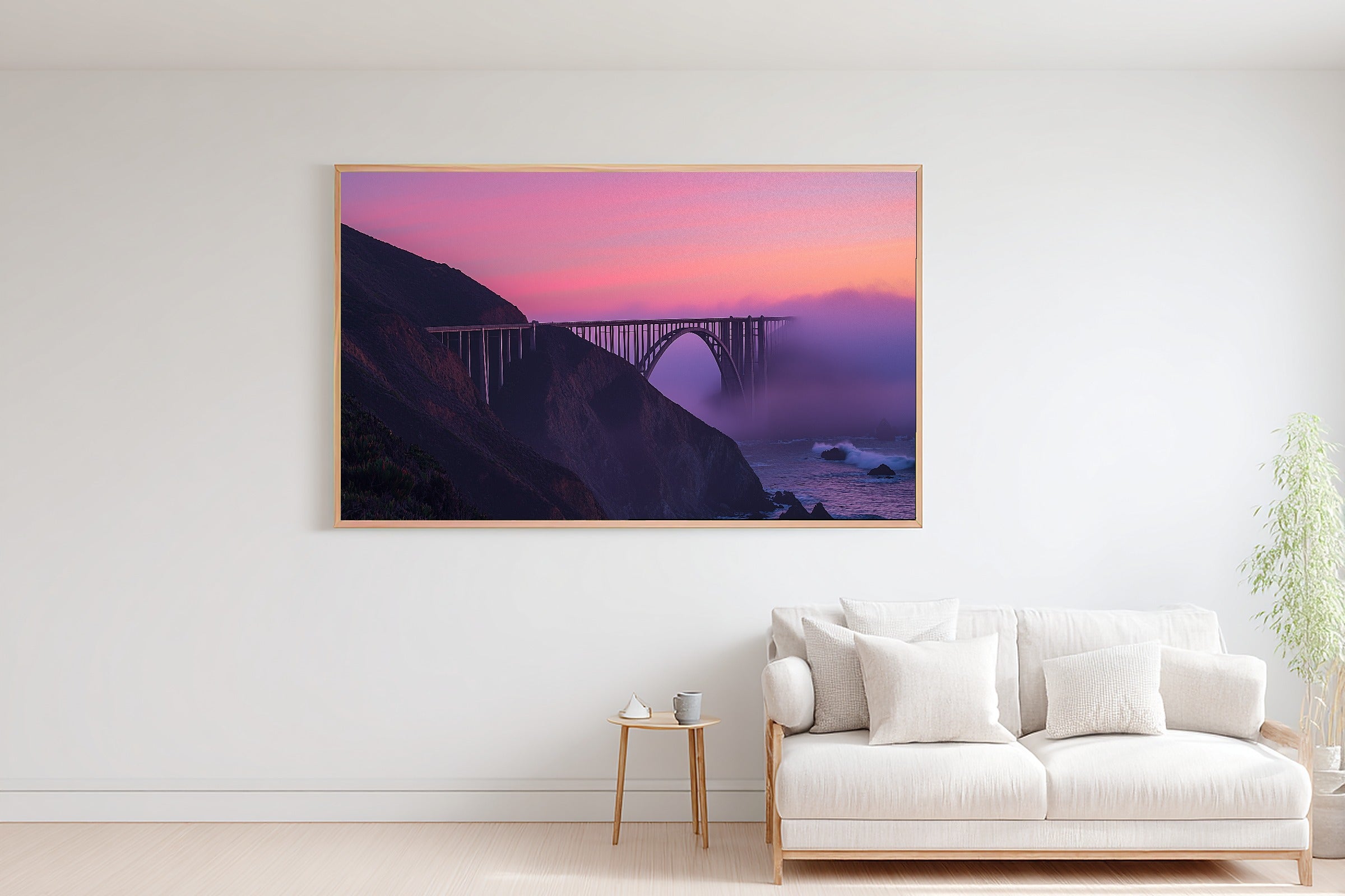 Big Sur Cliffside Dusk Calming Coastal Wall Art — Warm Print for the Beach House, Stretched Canvas Gift for the Coastal Soul — big-sur-cliffside-dusk-bedroom-wall-art.jpg
