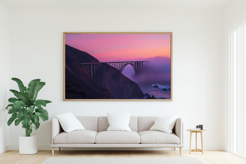 Big Sur Cliffside Dusk Calming Coastal Wall Art — Warm Print for the Beach House, Stretched Canvas Gift for the Coastal Soul — big-sur-cliffside-dusk-living-room-wall-art.jpg
