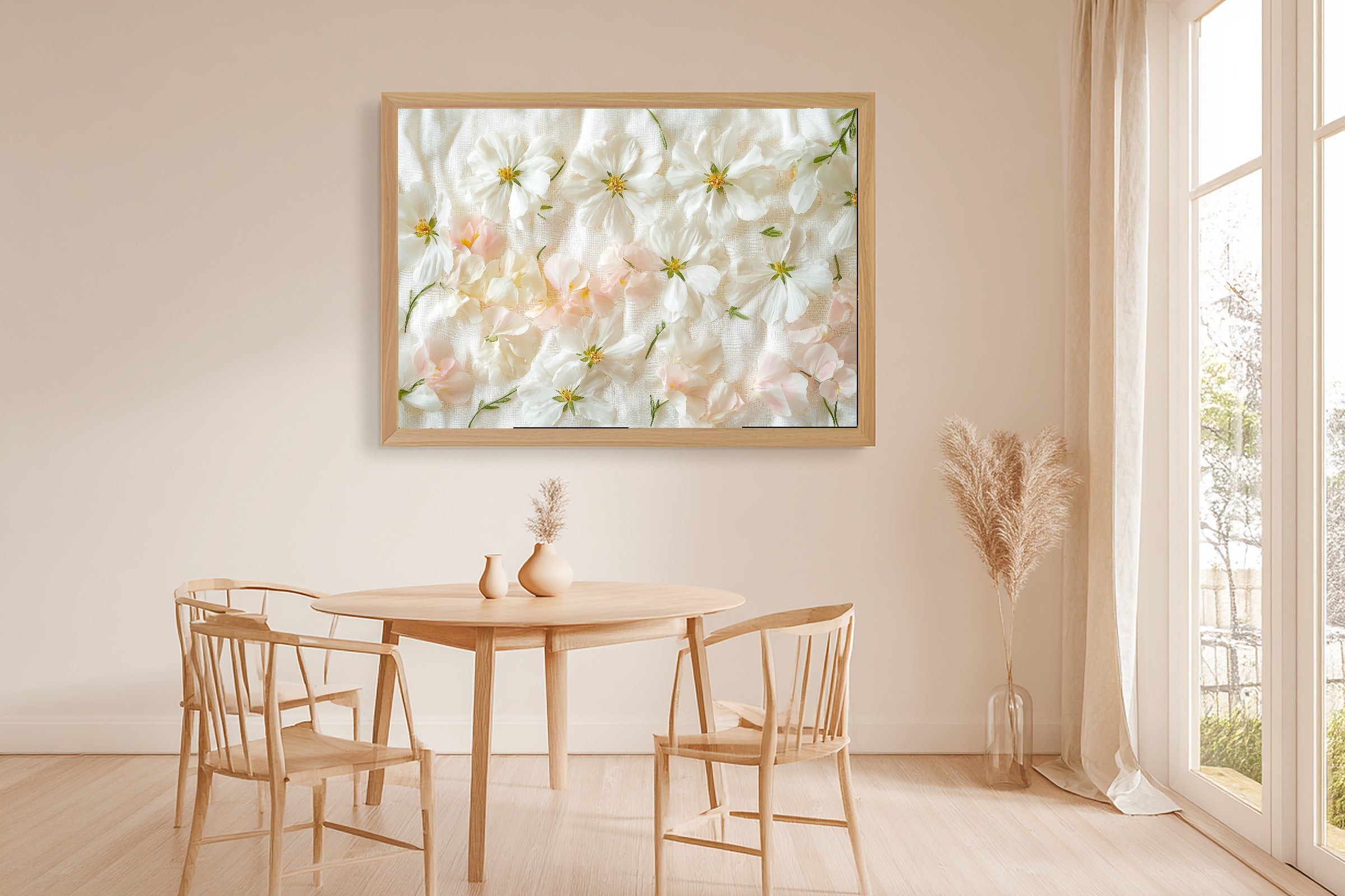 Gentle Floral Birth Flower April Daisy Sweetpea Art Print — Peaceful Decor for the Reading Nook — birth-flower-april-daisy-sweetpea-dining-room-wall-art.jpg