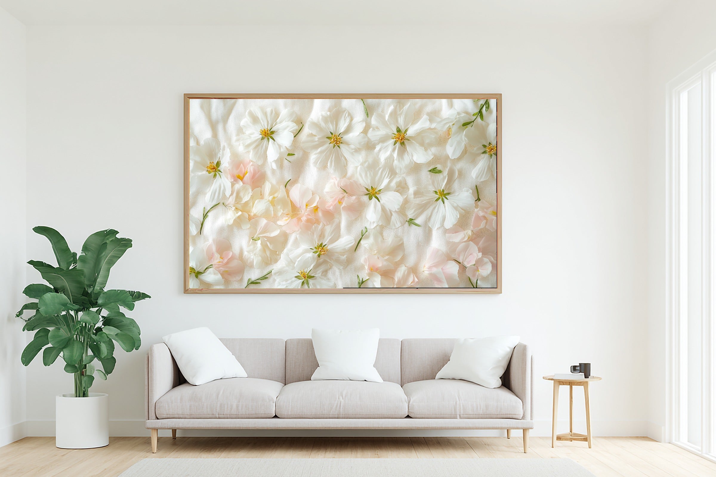 Gentle Floral Birth Flower April Daisy Sweetpea Art Print — Peaceful Decor for the Reading Nook — birth-flower-april-daisy-sweetpea-living-room-wall-art.jpg