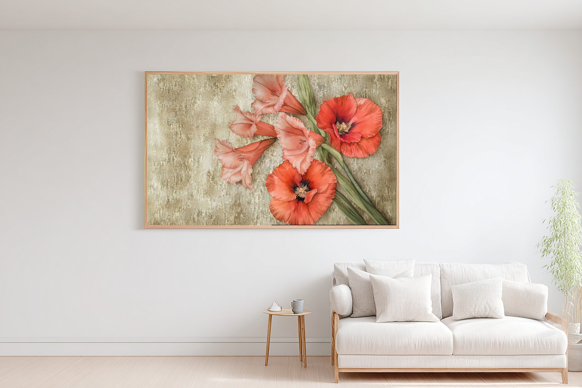 Hand-picked Birth Flower August Gladiolus Poppy Giclée Print — Dreamy Gentle Floral for the Reading Nook — birth-flower-august-gladiolus-poppy-bedroom-wall-art.jpg