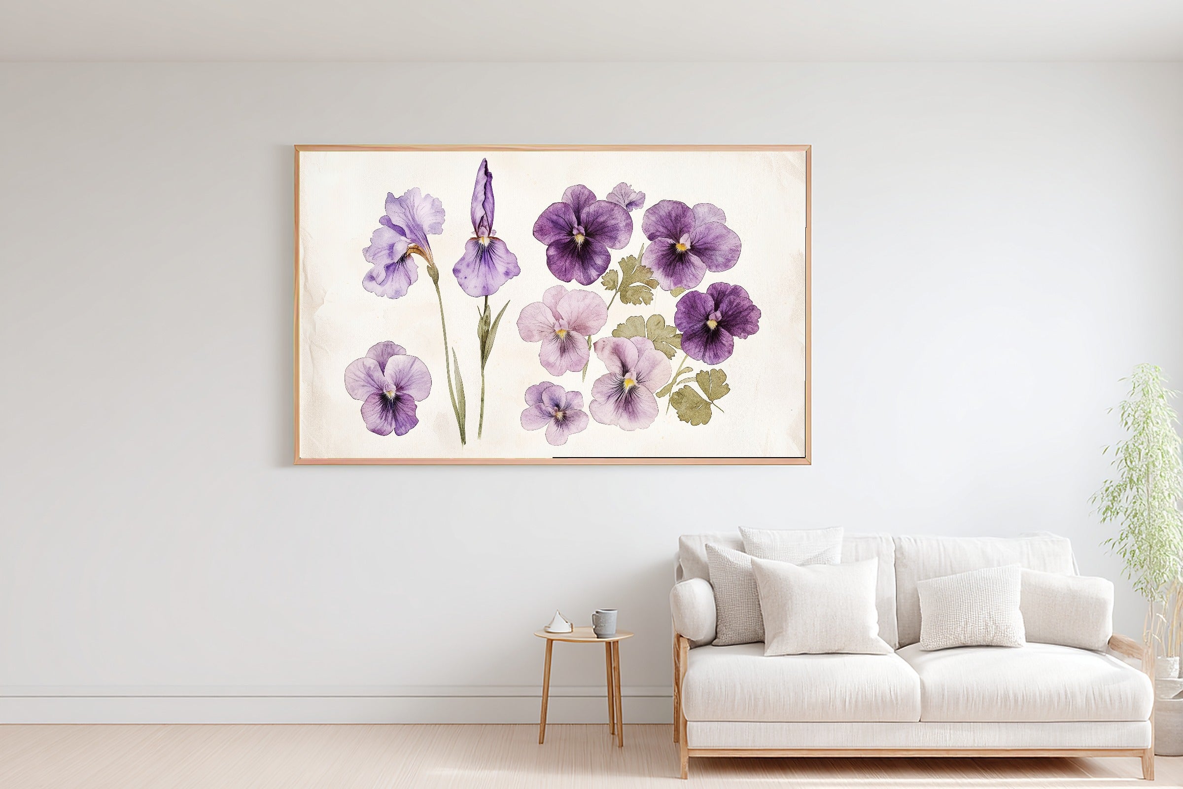Birth Flower February Violet Iris Romantic Garden Wall Art — Heartfelt Print for the Reading Nook — birth-flower-february-violet-iris-bedroom-wall-art.jpg