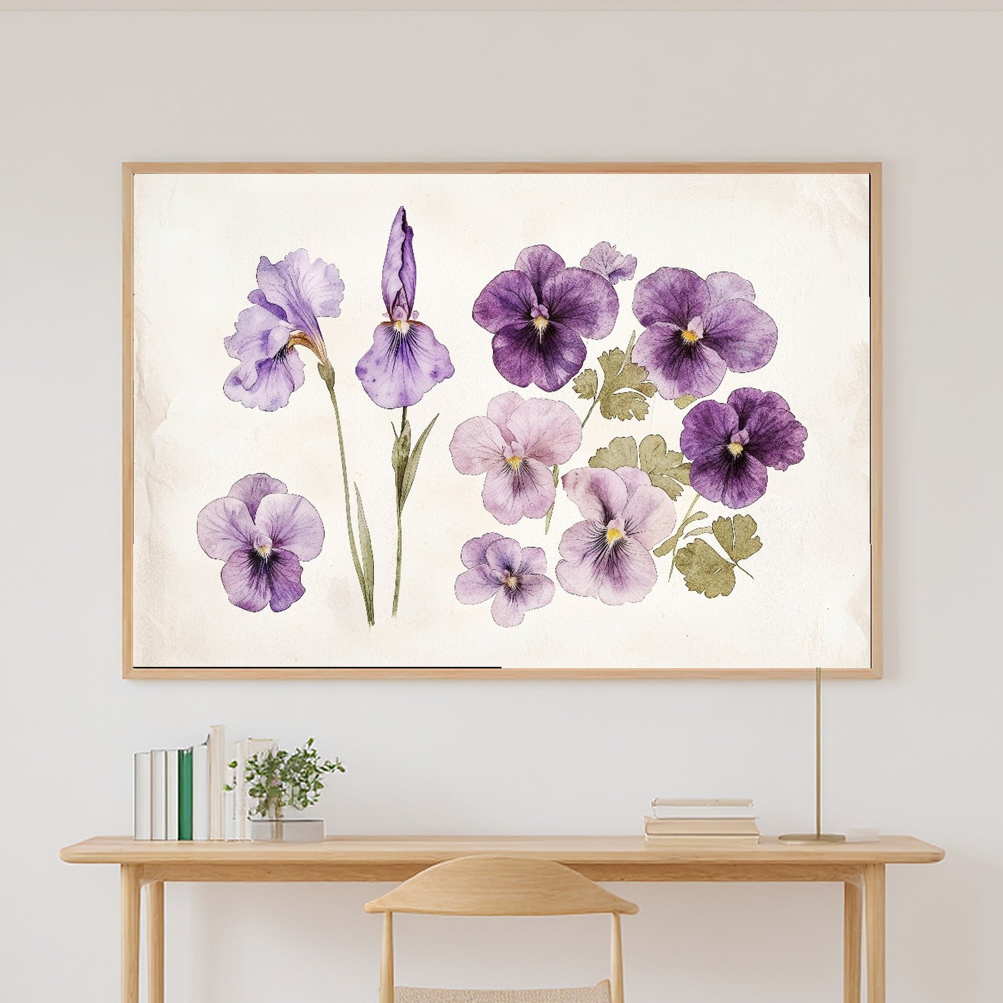 Birth Flower February Violet Iris Romantic Garden Wall Art — Heartfelt Print for the Reading Nook — birth-flower-february-violet-iris-canvas-print.jpg