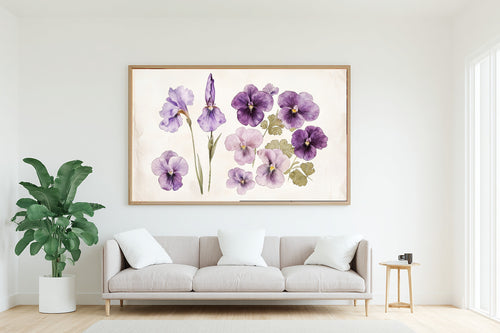 Birth Flower February Violet Iris Romantic Garden Wall Art — Heartfelt Print for the Reading Nook — birth-flower-february-violet-iris-living-room-wall-art.jpg