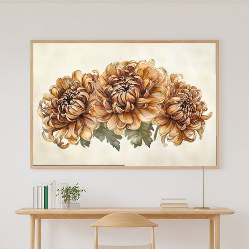 Birth Flower November Chrysanthemum Gentle Floral Wall Art — Dreamy Print for the Reading Nook — birth-flower-november-chrysanthemum-canvas-print.jpg