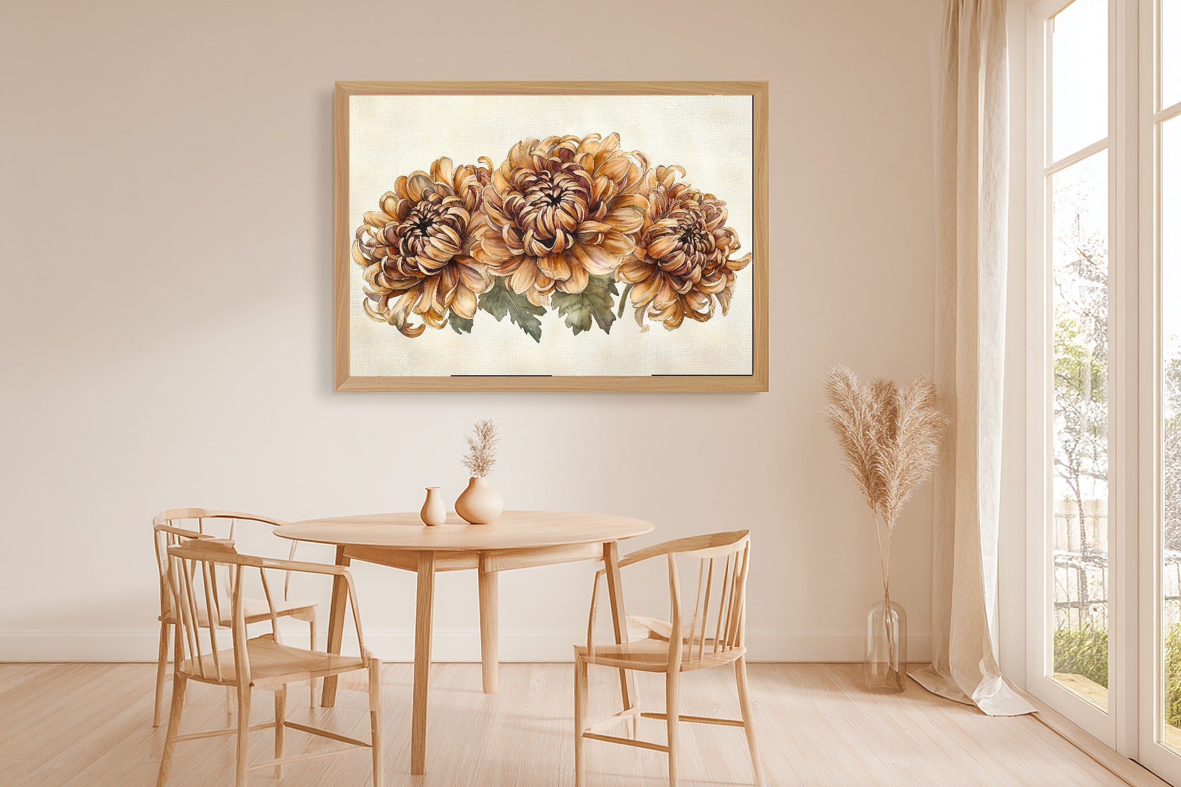 Birth Flower November Chrysanthemum Gentle Floral Wall Art — Dreamy Print for the Reading Nook — birth-flower-november-chrysanthemum-dining-room-wall-art.jpg