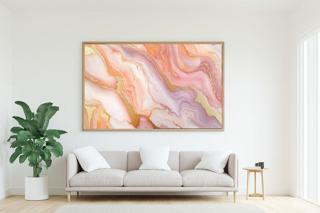 Timeless Blush Marble Gold Flow — Modern Collector Wall Art, Warm Home Office Decor, Stretched Canvas, Ready to Hang — blush-marble-gold-flow-living-room-wall-art.jpg