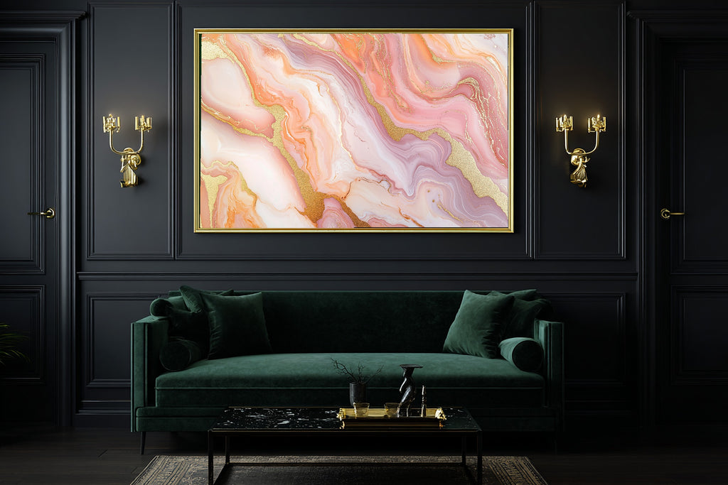 Timeless Blush Marble Gold Flow — Modern Collector Wall Art, Warm Home Office Decor, Stretched Canvas, Ready to Hang — blush-marble-gold-flow-office-wall-art.jpg