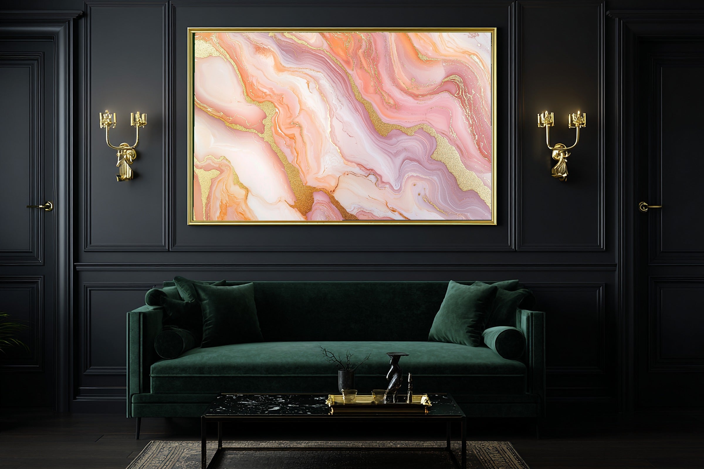 Timeless Blush Marble Gold Flow — Modern Collector Wall Art, Warm Home Office Decor, Stretched Canvas, Ready to Hang — blush-marble-gold-flow-office-wall-art.jpg